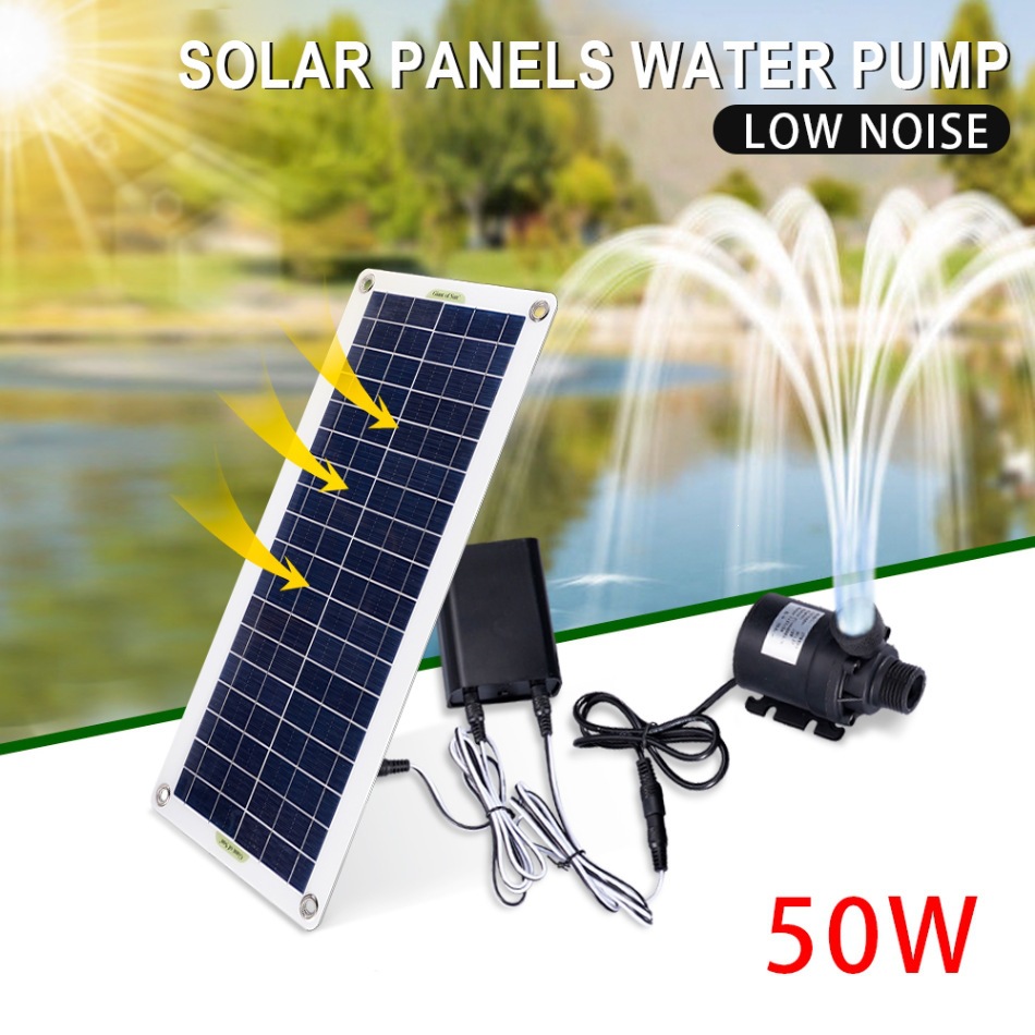 Marine Aquarium Equipment - Set Pompa Air Tenaga Surya 50W